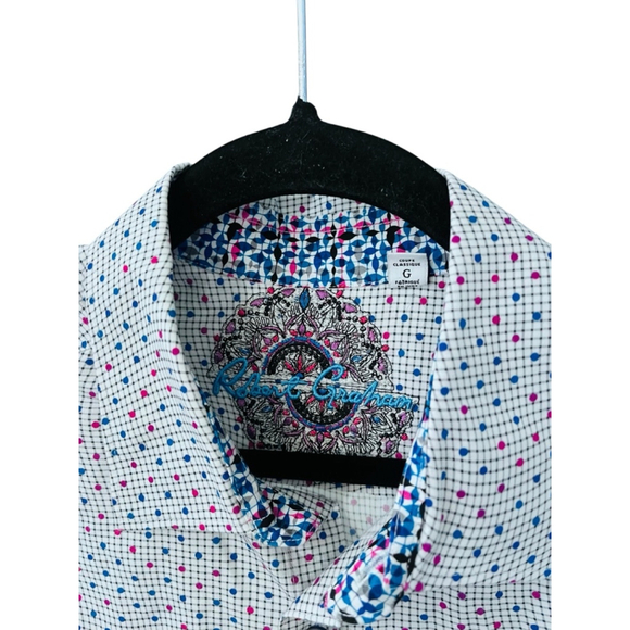 Robert Graham Flip Cuff Polka Dot Long Sleeve Button Down Shirt Size Large Men's - Picture 2 of 6